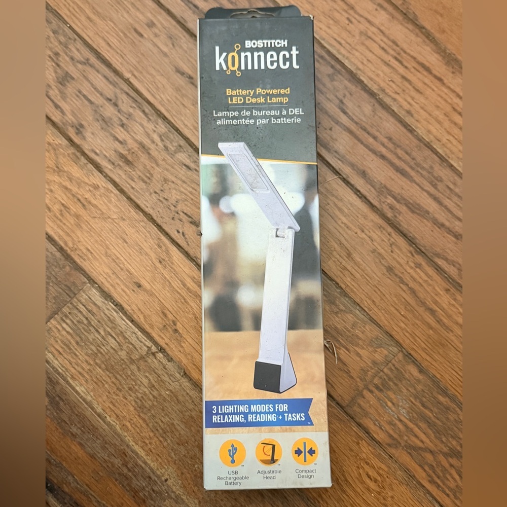 Bostitch Konnect Battery Powered LED Desk Lamp NIB